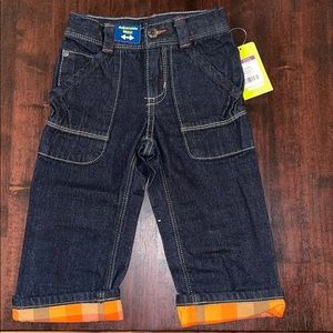 New Oshkosh jeans flannel lining, Adjustable waist